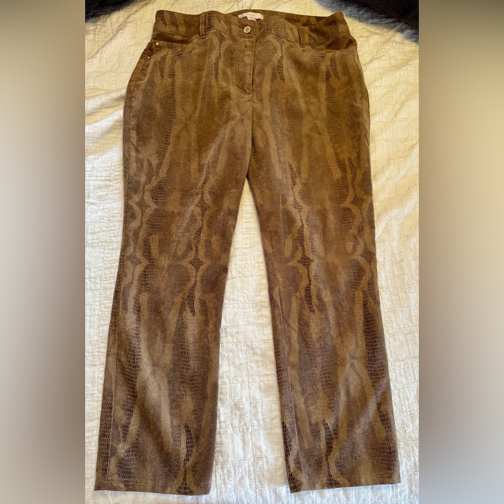 Chico's Brown Snake Print Corduroy Pants